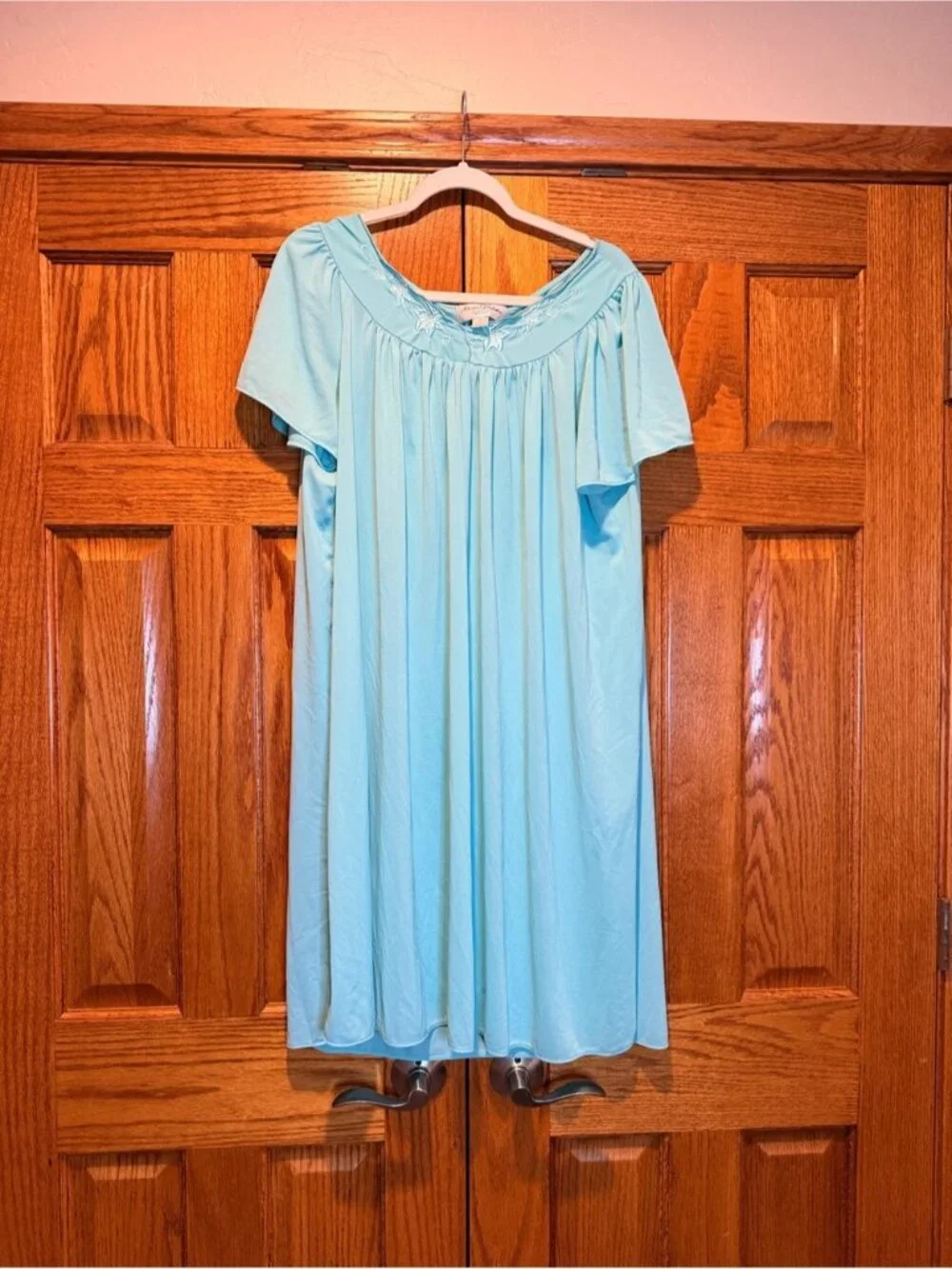 Miss Elaine Light Blue Embroidered Nightgown